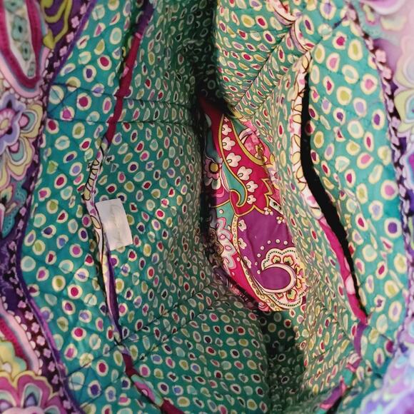 Vera Bradley Hipster Heather Paisley Large Purse or Travel Tote Women's Purple - Picture 3 of 12